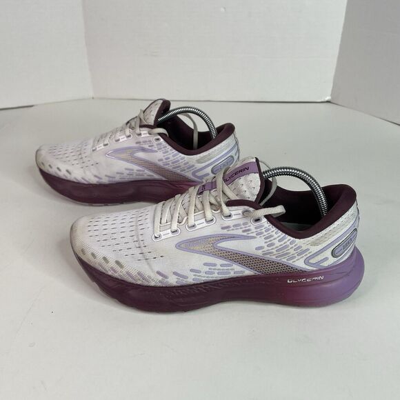 Brooks Glycerin 20 Womens 11B US 1203691B168 White Purple Running Shoes Sneakers - Picture 5 of 10